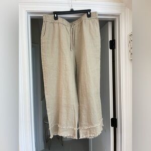 John Mark tan 100% linen pants.
